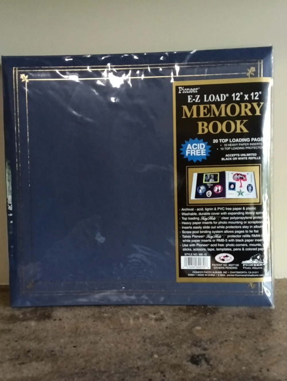 PIONEER Navy Photo Memory Book with Gold Trim